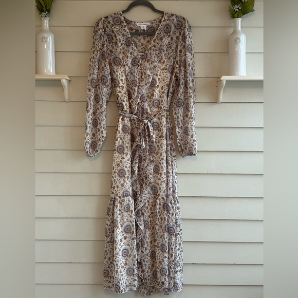 Lucky Brand Long Sleeve Floral Boho Maxi Dress Size Small NWOT - Picture 2 of 15